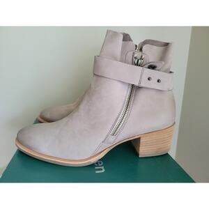 PAUL Green Sheridan Nubuk Suede Ankle Bootie Heel Zipper 7.5 Us With Box